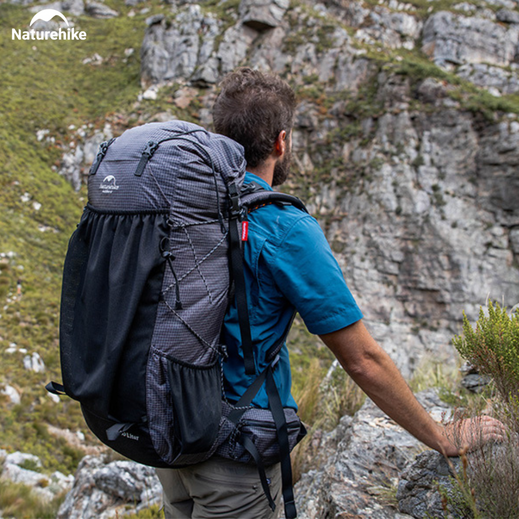 Balo Leo Núi Naturehike 60L Siêu Nhẹ Chống Nước Khung Nhôm Trekking Hiking Camping