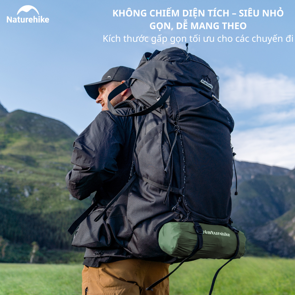 Đệm Hơi Đôi Naturehike CNK2550WS019 Đạp Chân 200x125cm Nệm Hơi Camping Gấp Gọn Có Gối Tích Hợp