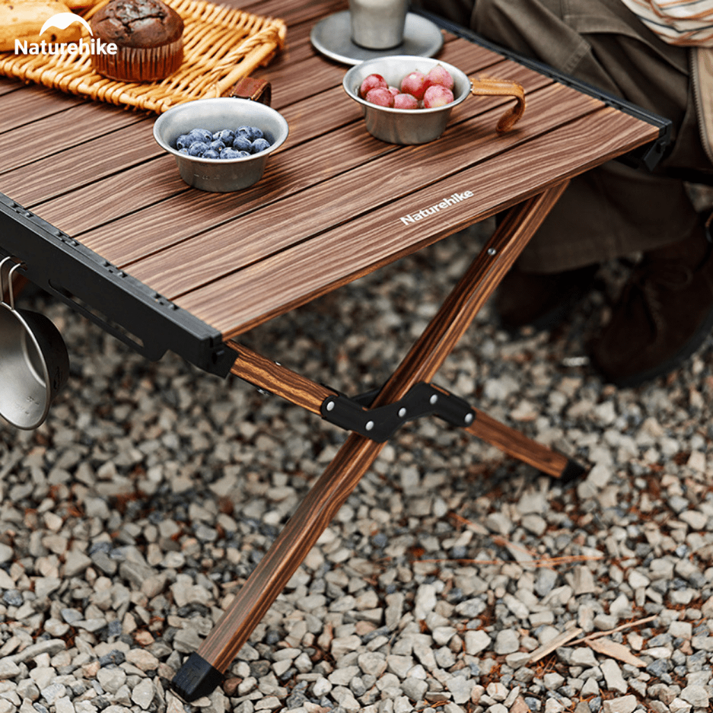 Bàn gấp gọn hợp kim nhôm - phủ vân gỗ chống nước bền bỉ, Kích thước 125×60cm - Naturehike CNH22JU043