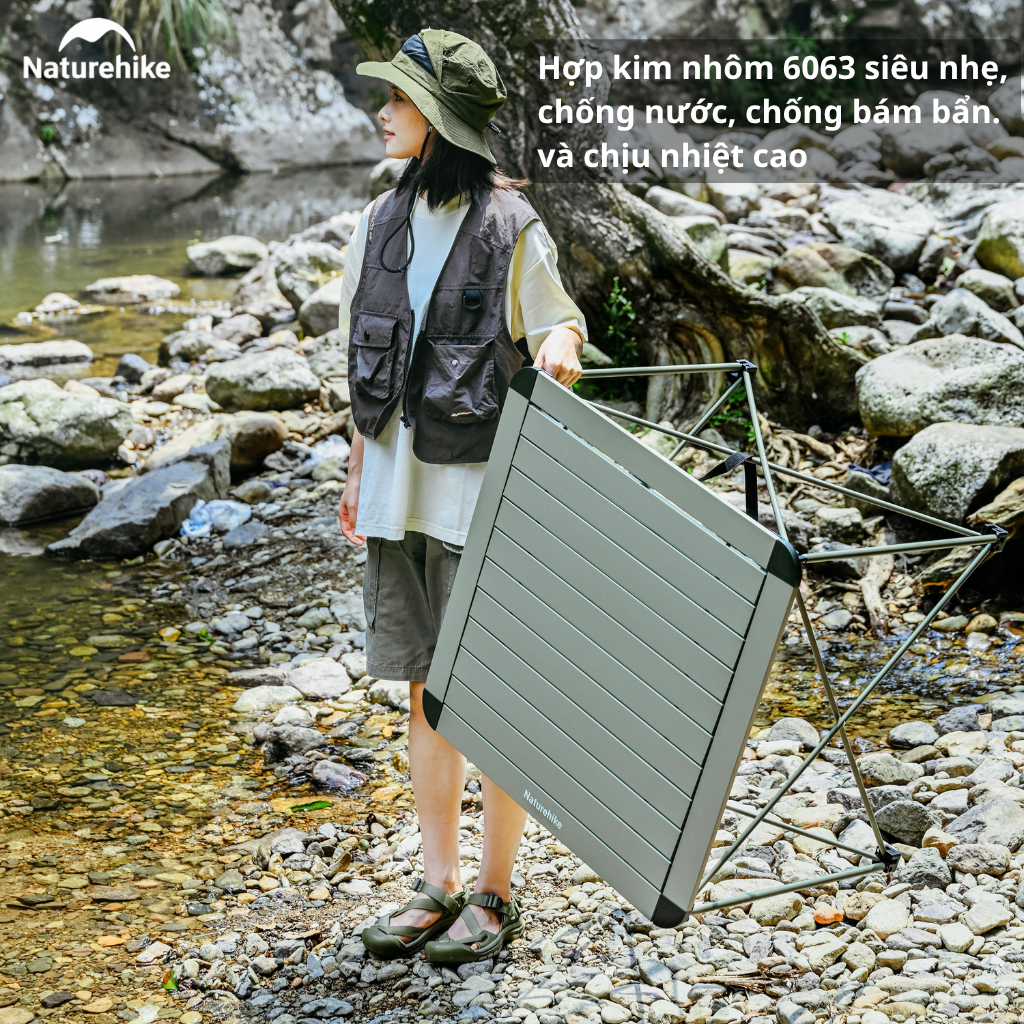 Bàn Xếp Gọn Hợp Kim Nhôm CNK2450JJ013 Naturehike – Siêu Nhẹ, Gấp Gọn Tiện Lợi Cho Camping & Picnic