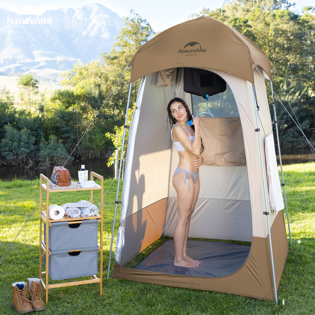 Lều Tắm Naturehike Outdoor Di Động NH21ZP005 Lều Thay Đồ Camping Chống Nước Có Móc Treo Túi Tắm
