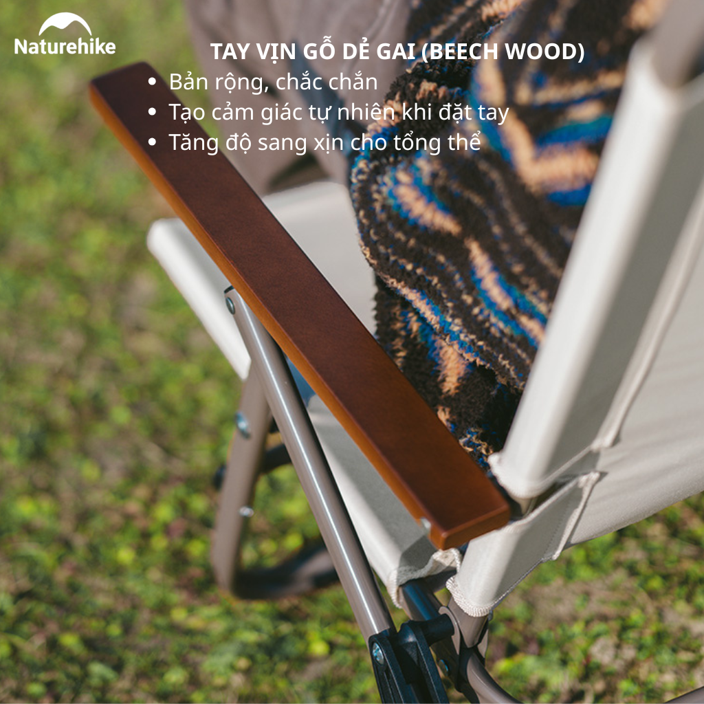 Ghế Xếp Camping Naturehike CNK2550JJ012 Low Chair Gấp Gọn 4 Mức Chỉnh – Ghế Dã Ngoại Tựa Lưng Cao Có Gối
