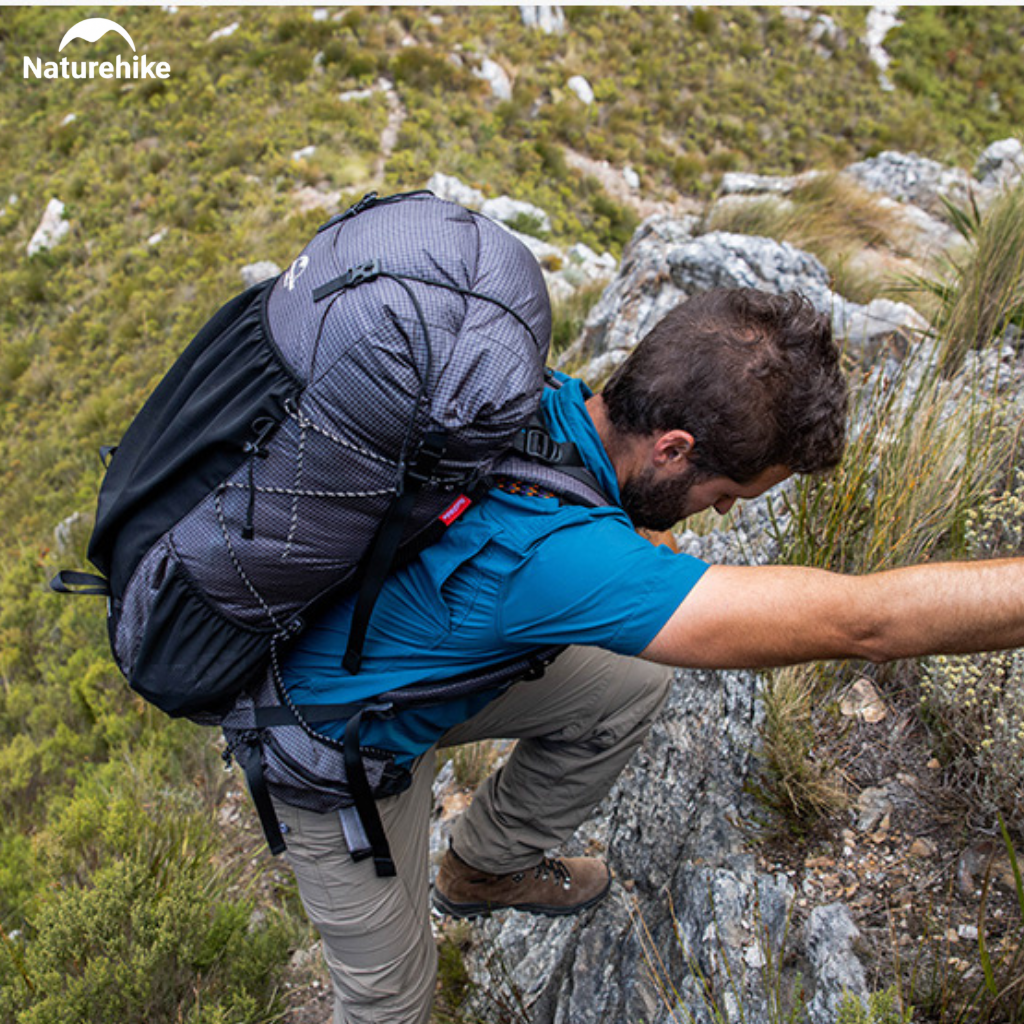 Balo Leo Núi Naturehike 60L Siêu Nhẹ Chống Nước Khung Nhôm Trekking Hiking Camping
