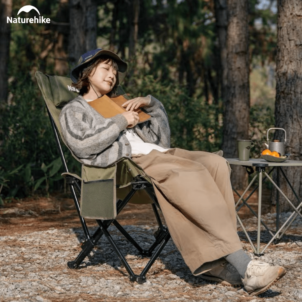 Ghế Xếp Dã Ngoại CNK2550JJ019,20 Naturehike Ghế Camping Ngả Lưng Có Gối Gấp Gọn Khung Thép Carbon