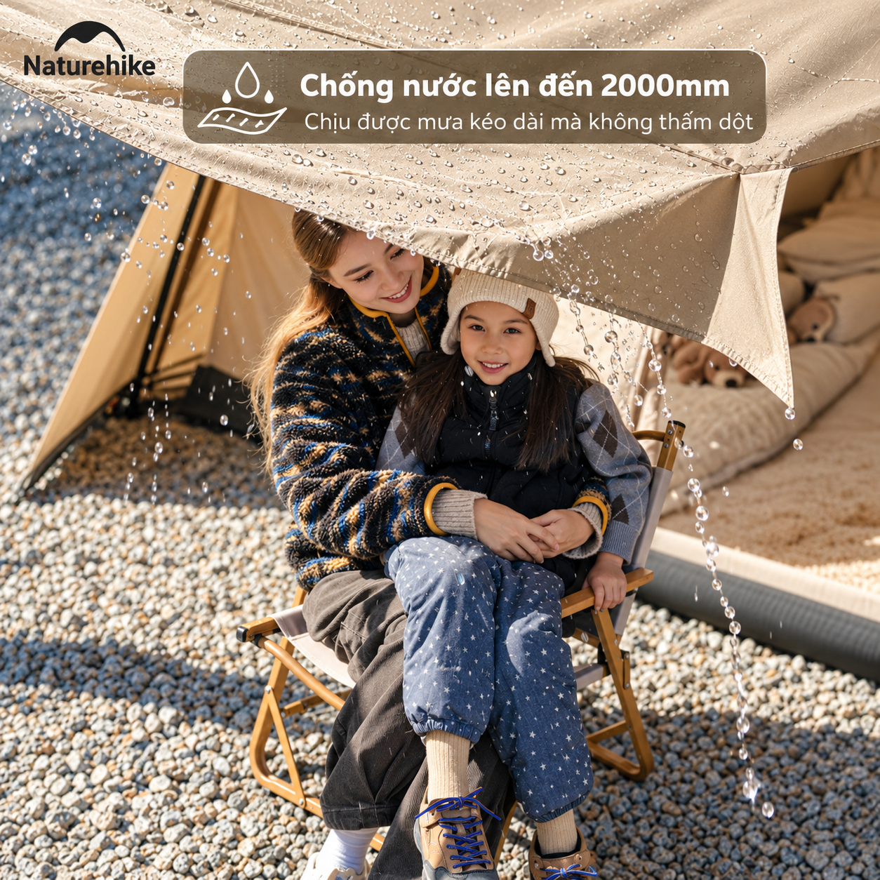 Lều Village 13 Naturehike Tự Bung 6-8 Người, Lều Camping Gia Đình Siêu Rộng 18m² Chống Nắng Chống Mưa (TẶNG THẢM) - CNK2550WS042