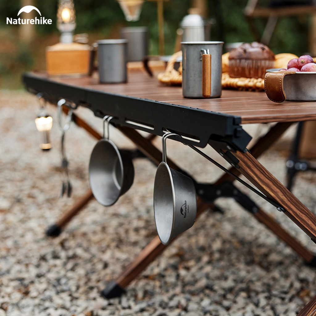 Bàn Camping Vân Gỗ Gấp Gọn CNH22JU043 Naturehike – Mặt Bàn Lớn, Khung Nhôm Chắc Chắn, Setup Outdoor Sang Trọng