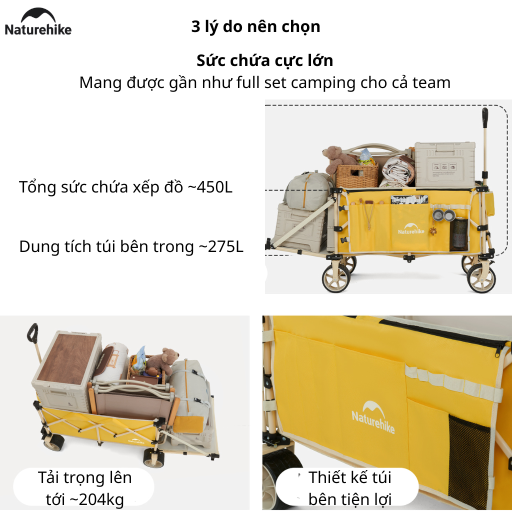 Xe Kéo Gấp Gọn Đa Năng Naturehike Camping Wagon CNK2450JJ017