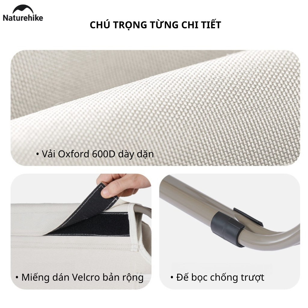 Ghế Xếp Camping Naturehike CNK2550JJ012 Low Chair Gấp Gọn 4 Mức Chỉnh – Ghế Dã Ngoại Tựa Lưng Cao Có Gối