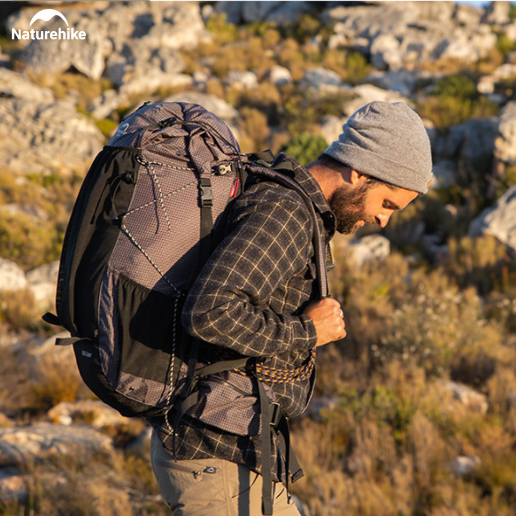 Balo Leo Núi Naturehike 60L Siêu Nhẹ Chống Nước Khung Nhôm Trekking Hiking Camping