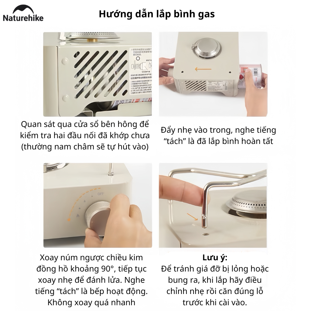 Bếp Gas Mini Cassette Naturehike CNH22CJ011 2KW – Bếp Gas Du Lịch Camping Gấp Gọn Đánh Lửa Tự Động