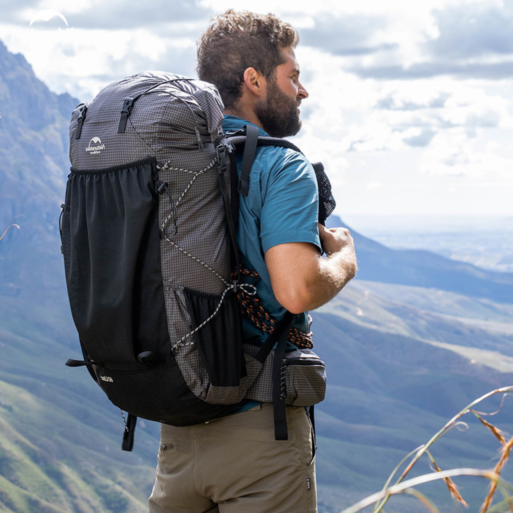 Balo Leo Núi Naturehike 60L Siêu Nhẹ Chống Nước Khung Nhôm Trekking Hiking Camping