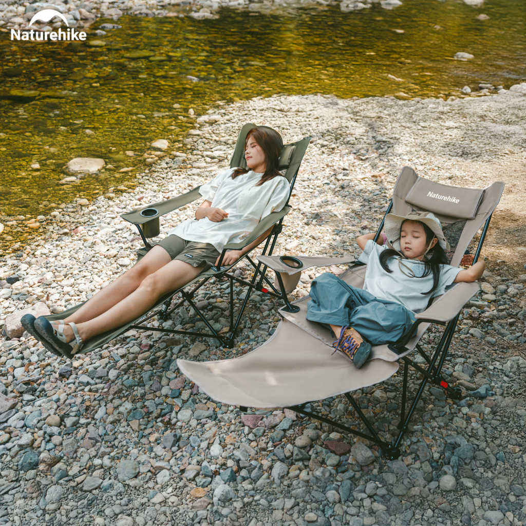 Ghế Xếp Camping Naturehike CNK2550JJ023 Có Gác Chân Lưới Ngả 130° Ghế Dã Ngoại Gấp Gọn Thoáng Khí