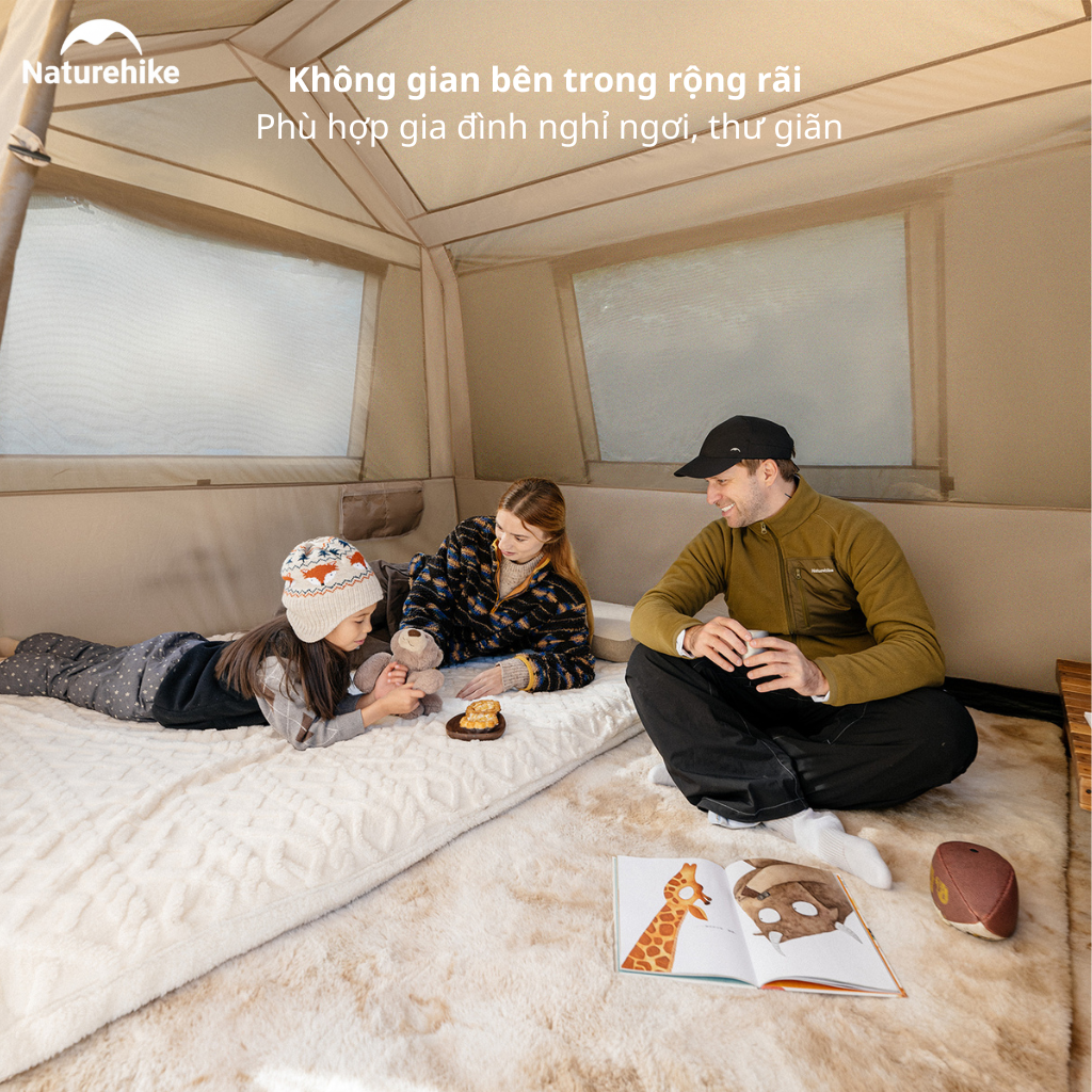 Lều Camping Naturehike CNK2550WS043 4 Người Dựng Nhanh Tự Bung Chống Mưa 2000mm Lều Gia Đình Cao 1m8