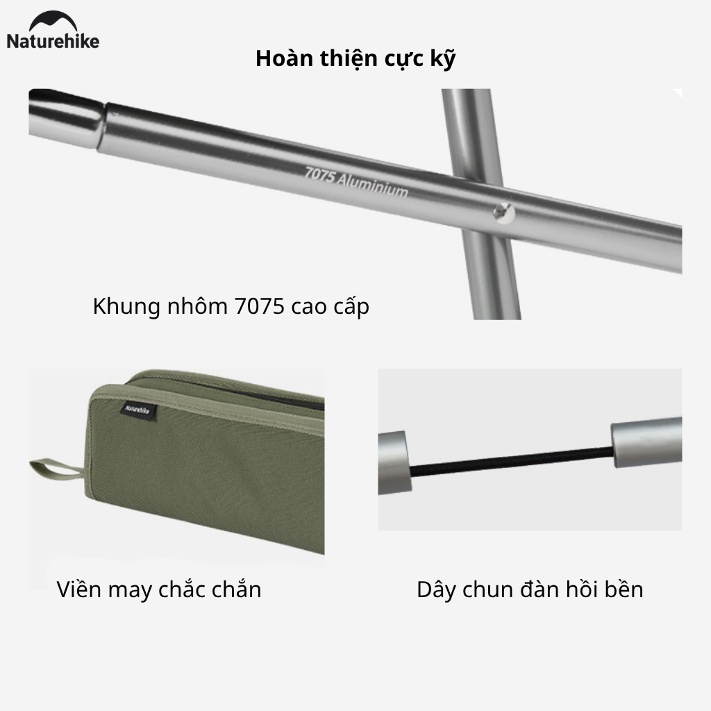 Ghế Camping Mini Naturehike  Gấp Gọn Siêu Nhẹ 325g – Ghế Dã Ngoại Câu Cá Picnic
