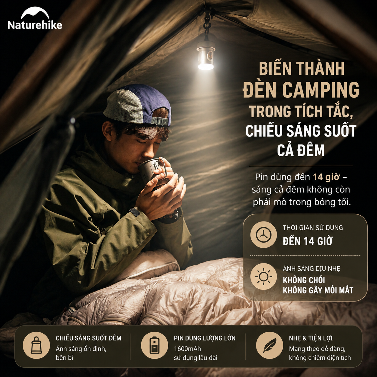 Máy Bơm Hơi Mini Đa Năng 3in1 Naturehike CNK2300DQ022