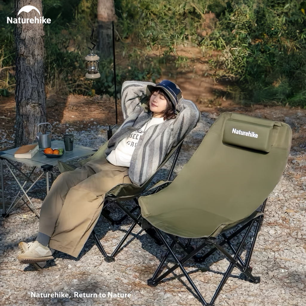Ghế Xếp Dã Ngoại CNK2550JJ019,20 Naturehike Ghế Camping Ngả Lưng Có Gối Gấp Gọn Khung Thép Carbon