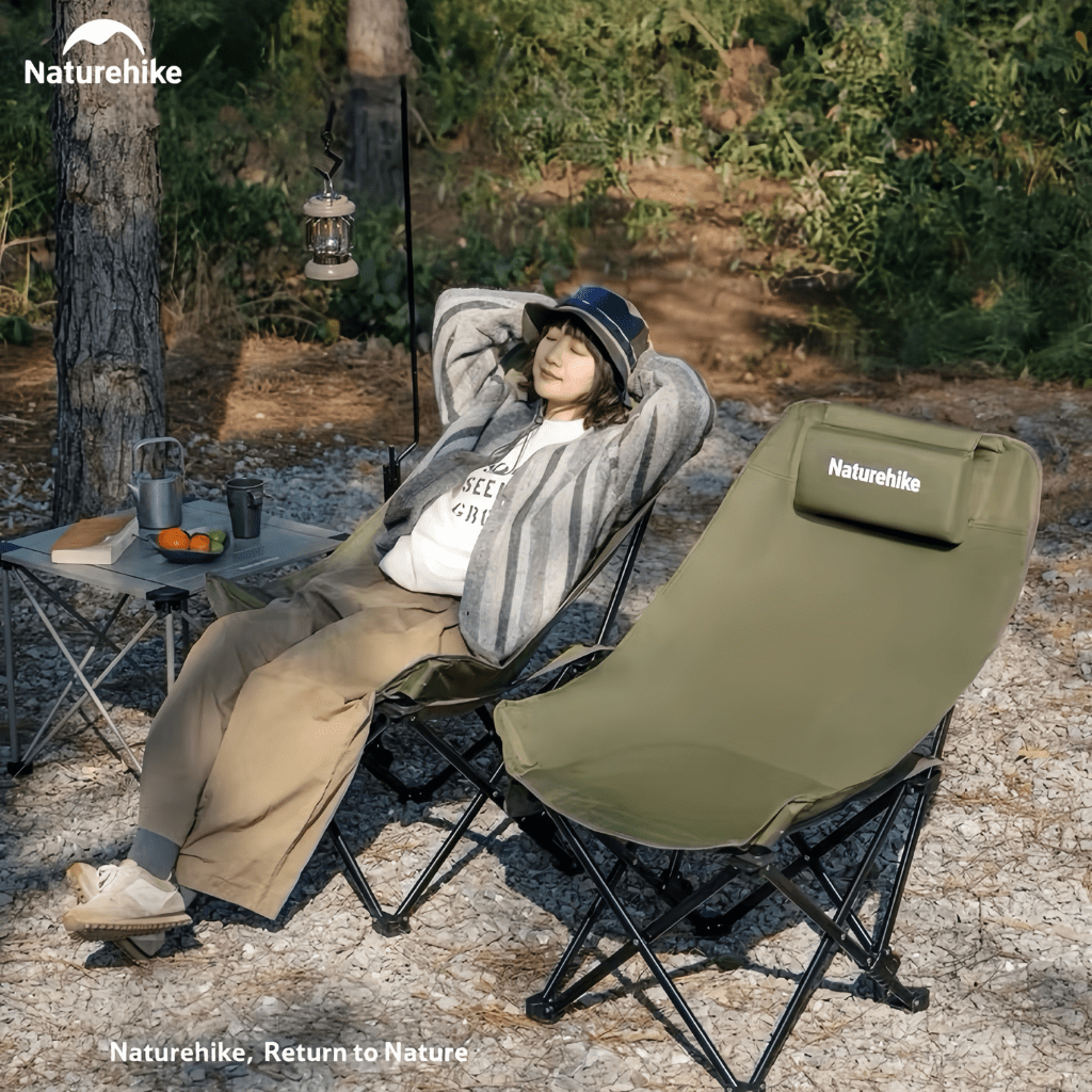 Ghế Xếp Dã Ngoại CNK2550JJ019,20 Naturehike Ghế Camping Ngả Lưng Có Gối Gấp Gọn Khung Thép Carbon