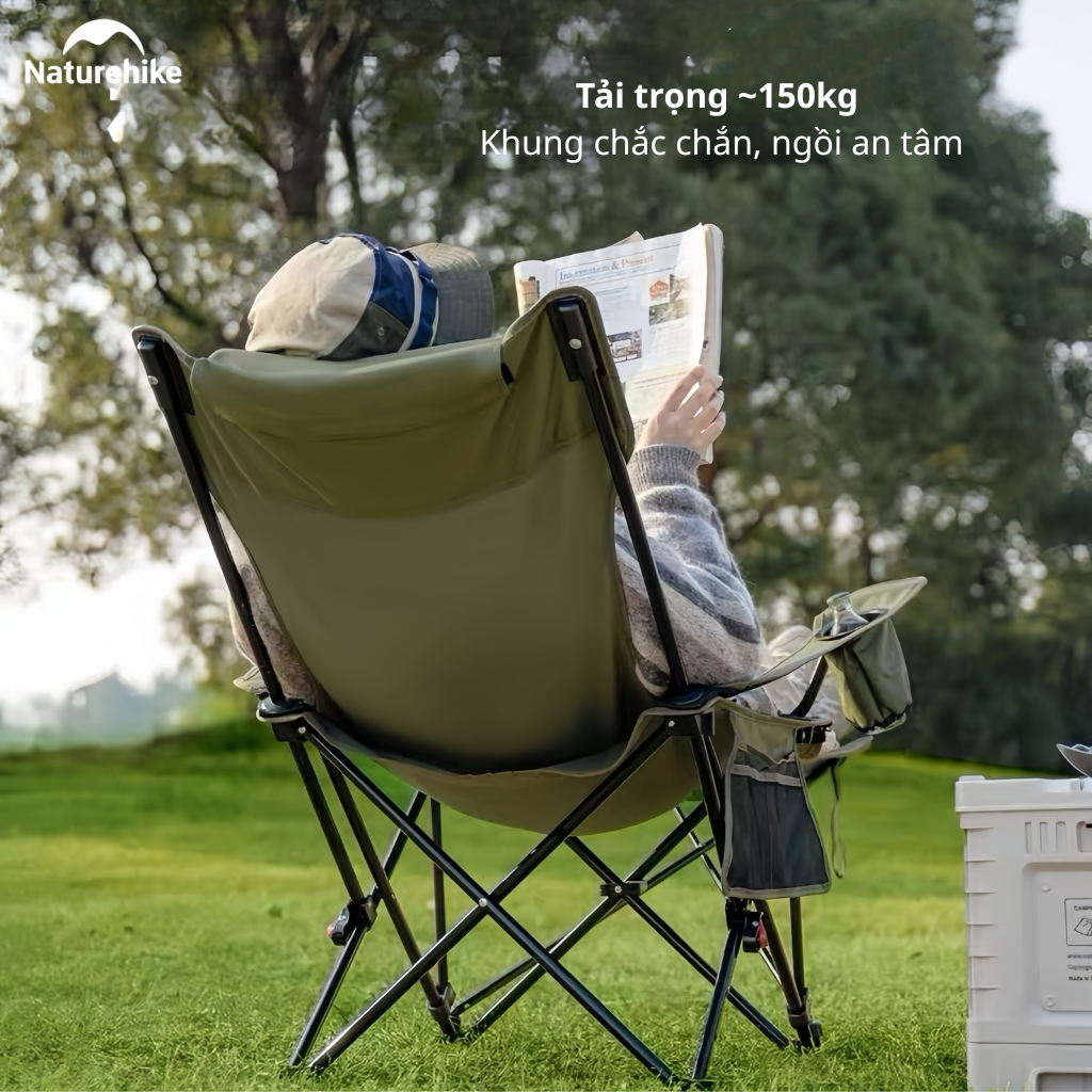 Ghế Xếp Ngả Lưng Camping CNK2650JJ020 Naturehike – Gác Chân Kéo Dài, Chỉnh 3 Mức Thư Giãn