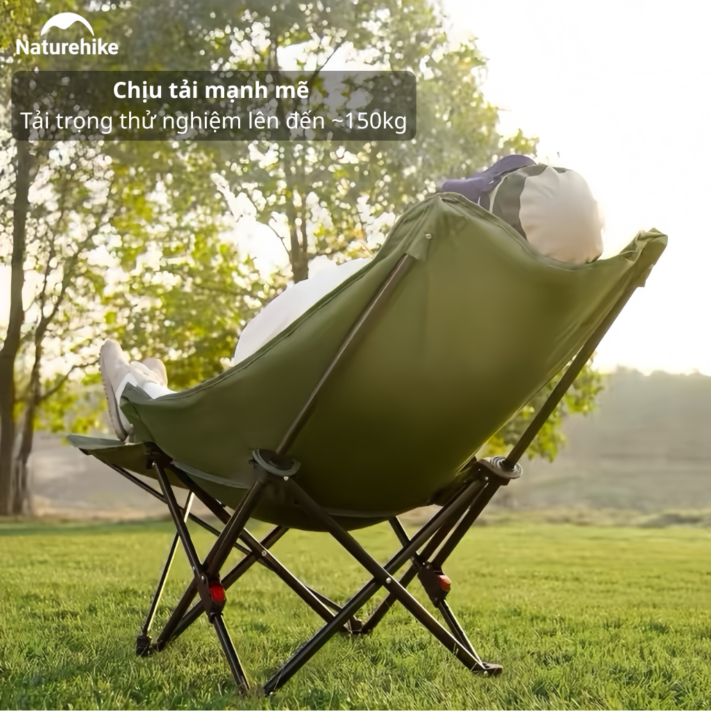 Ghế Xếp Camping Naturehike Sea Star 001 CNK2450JJ020 Có Gác Chân - Ghế Mặt Trăng Ngả Lưng Gấp Gọn