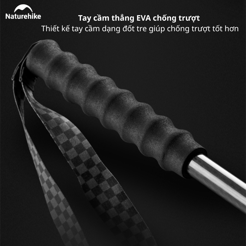 Gậy Trekking Naturehike NH19S010-T Sợi Carbon Siêu Nhẹ 135g Gấp Gọn Điều Chỉnh 57-130cm Leo Núi Dã Ngoại (TẶNG KÈM HỘP)