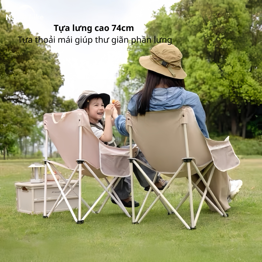 Ghế Mặt Trăng Naturehike CNH23JU13002 Gấp Gọn Có Túi Đựng Ghế Dã Ngoại Khung Thép Carbon