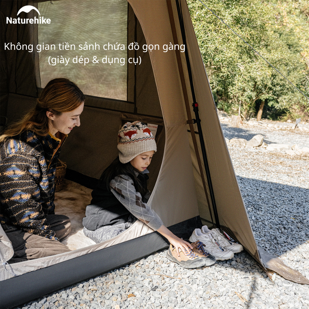 Lều Camping Naturehike CNK2550WS043 4 Người Dựng Nhanh Tự Bung Chống Mưa 2000mm Lều Gia Đình Cao 1m8