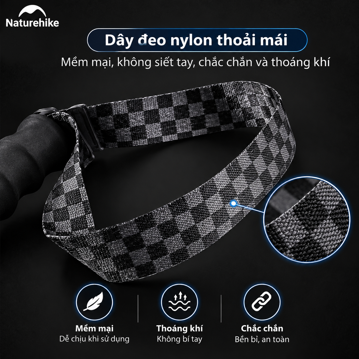 Gậy Trekking Naturehike Sợi Carbon Siêu Nhẹ 135g Gấp Gọn Điều Chỉnh 57-130cm Leo Núi Dã Ngoại NH19S010-T (TẶNG KÈM HỘP)