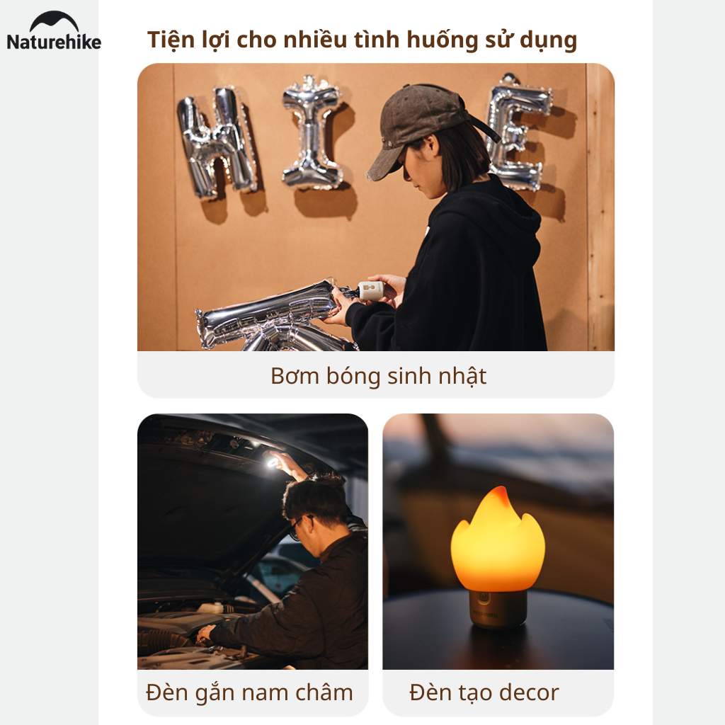 Máy Bơm Hơi Mini Đa Năng 3in1 Naturehike CNK2300DQ022