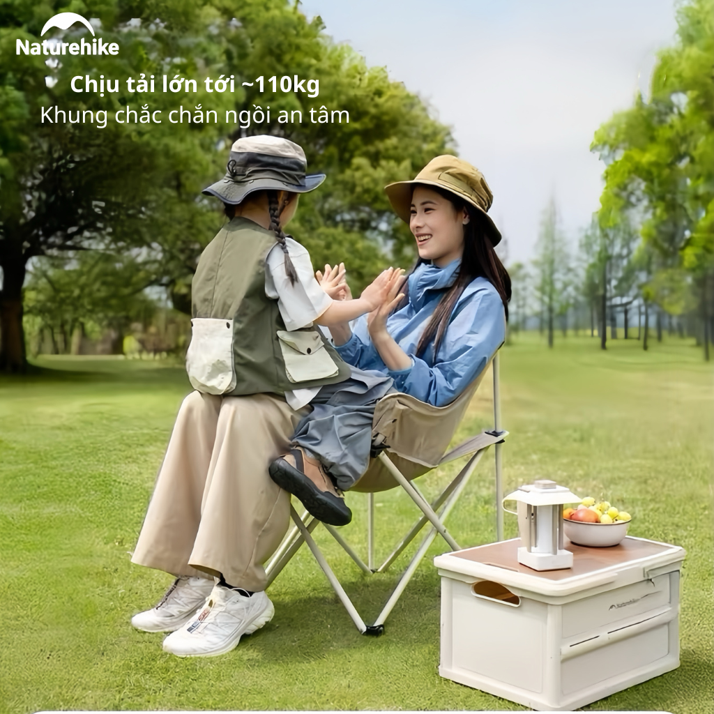 Ghế Mặt Trăng Naturehike CNH23JU13002 Gấp Gọn Có Túi Đựng Ghế Dã Ngoại Khung Thép Carbon