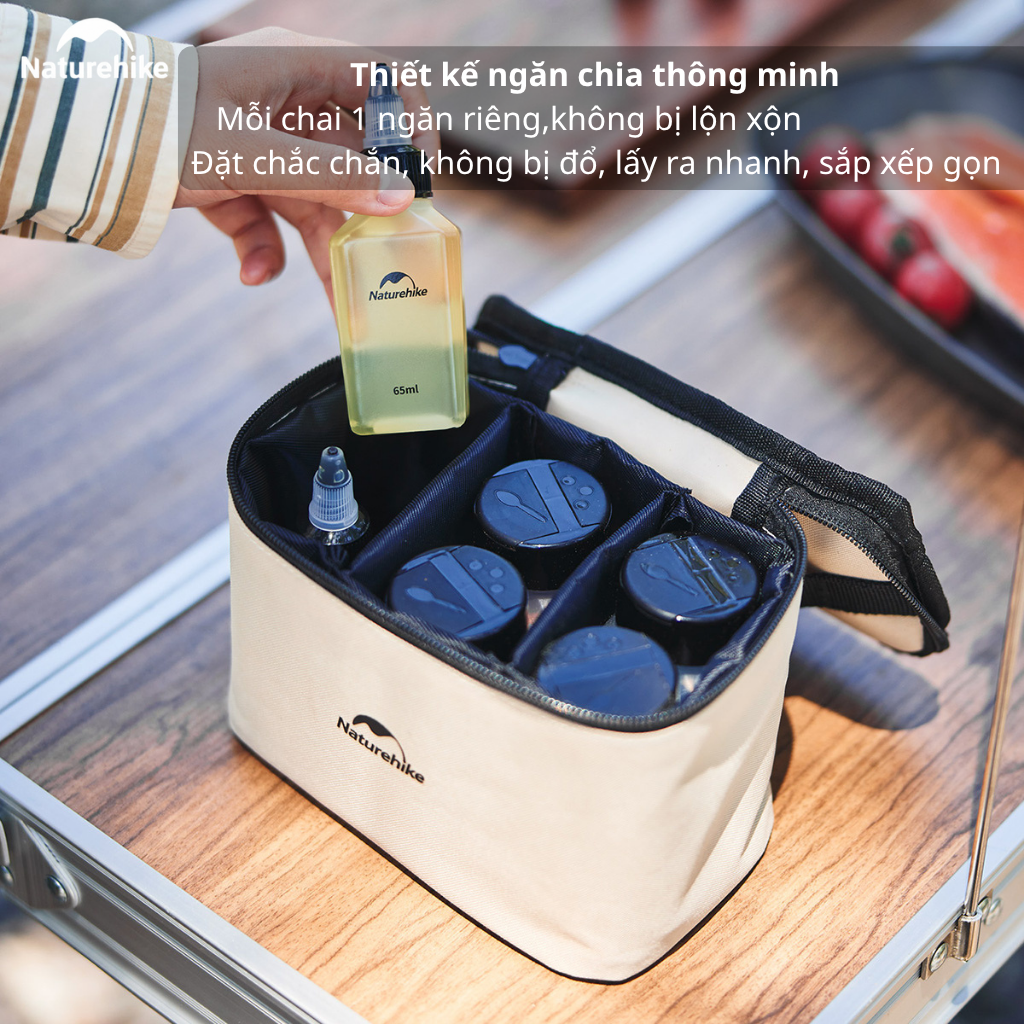 Bộ Chai Lọ Đựng Gia Vị CNH22CJ043 Naturehike Du Lịch Cắm Trại Mini 6/8 Món - Hộp Đựng Gia Vị Camping Chống Rò Rỉ