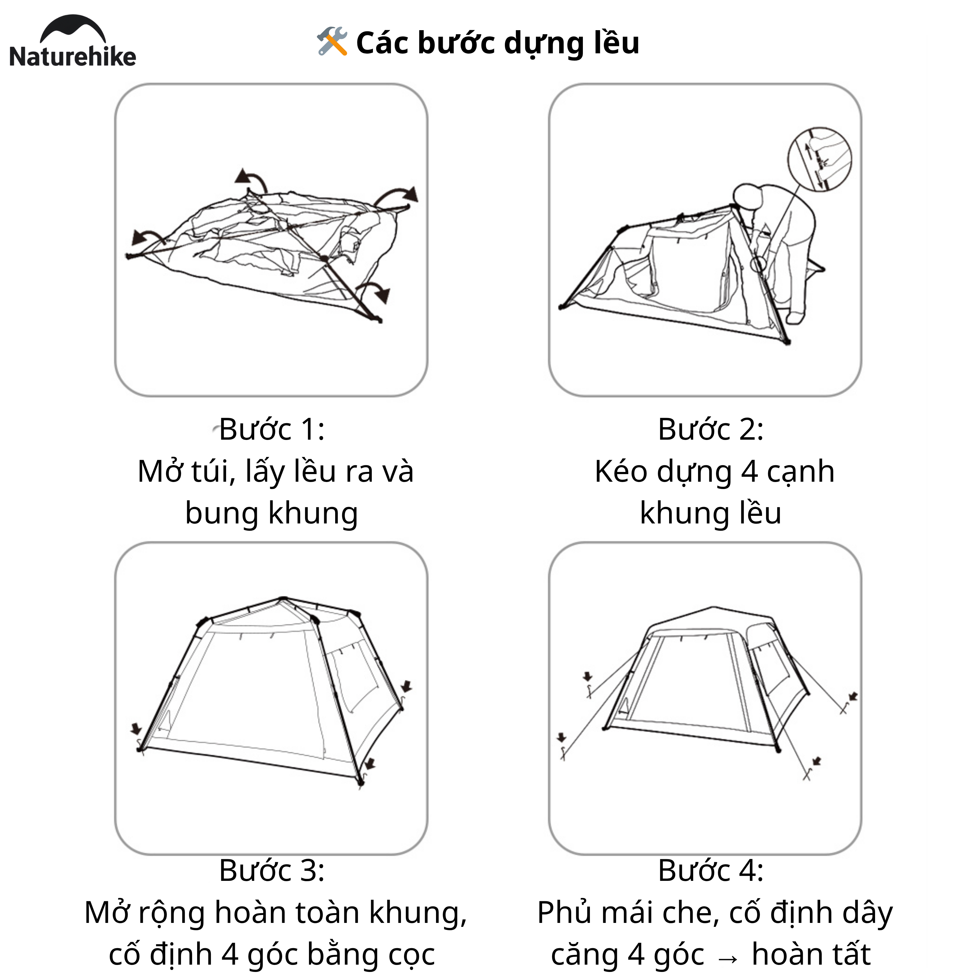 Lều tự bung Naturehike CNK2650WS022 Dã Ngoại , Chống Nắng Mưa tốt - Saigon Outdoor