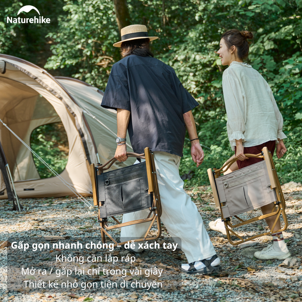 Ghế gấp gọn có tay vịn Naturehike NH19Y002-D, Ghế camping cao cấp