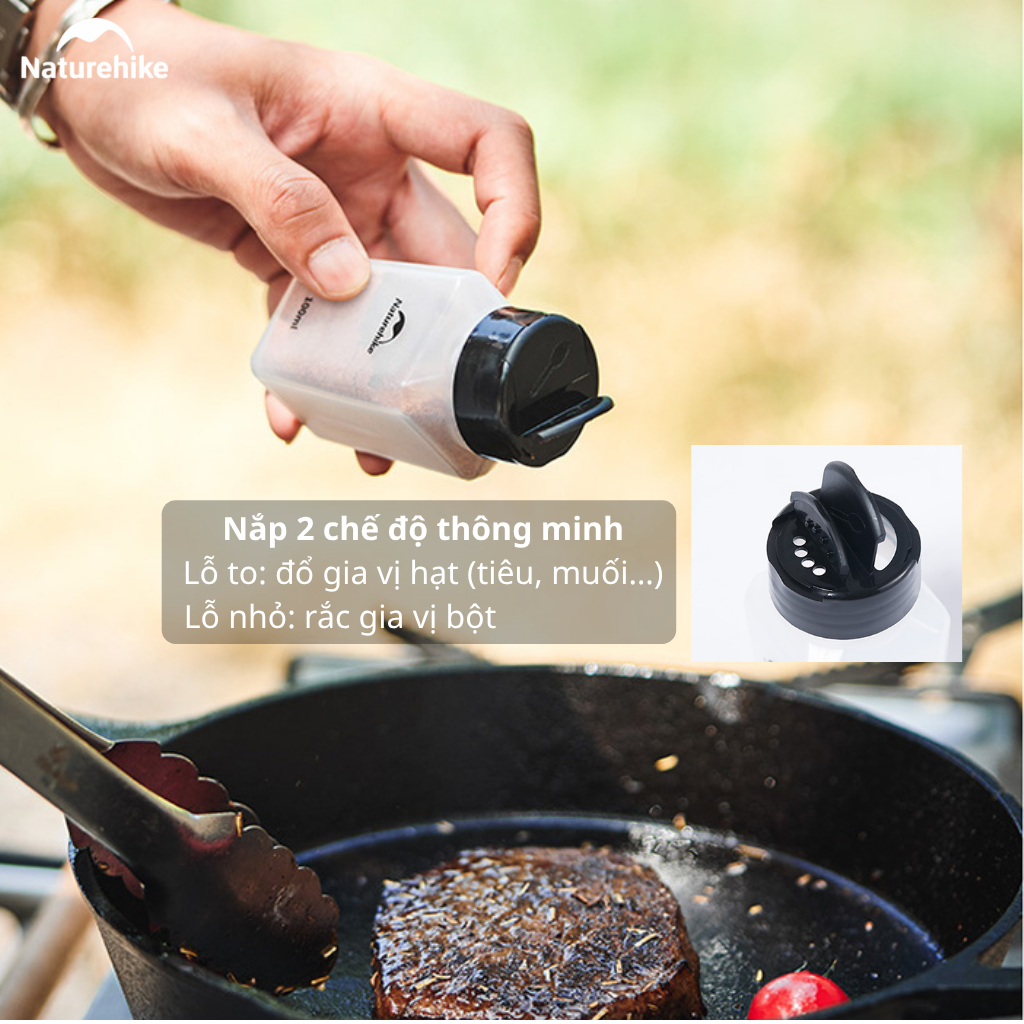 Bộ Chai Lọ Đựng Gia Vị CNH22CJ043 Naturehike Du Lịch Cắm Trại Mini 6/8 Món - Hộp Đựng Gia Vị Camping Chống Rò Rỉ