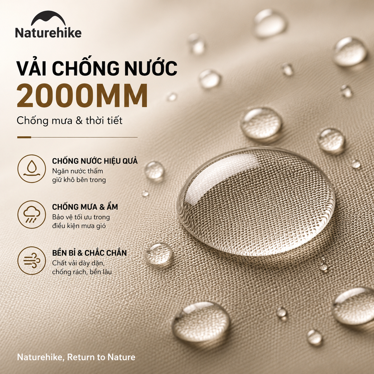 Lều Village 6.0 Tự Bung Cao Cấp Naturehike CNK2550WS043 Cao 1m8, Thiết Kế 2 Lớp Oxford 150D Kết Hợp Polyester 75D Chống Rách (TẶNG KÈM THẢM LÓT)