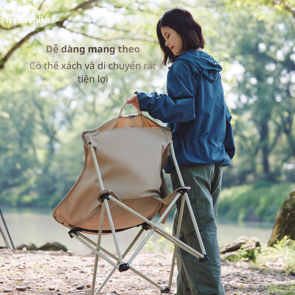 Ghế Mặt Trăng Naturehike CNH23JU13002 Gấp Gọn Có Túi Đựng Ghế Dã Ngoại Khung Thép Carbon