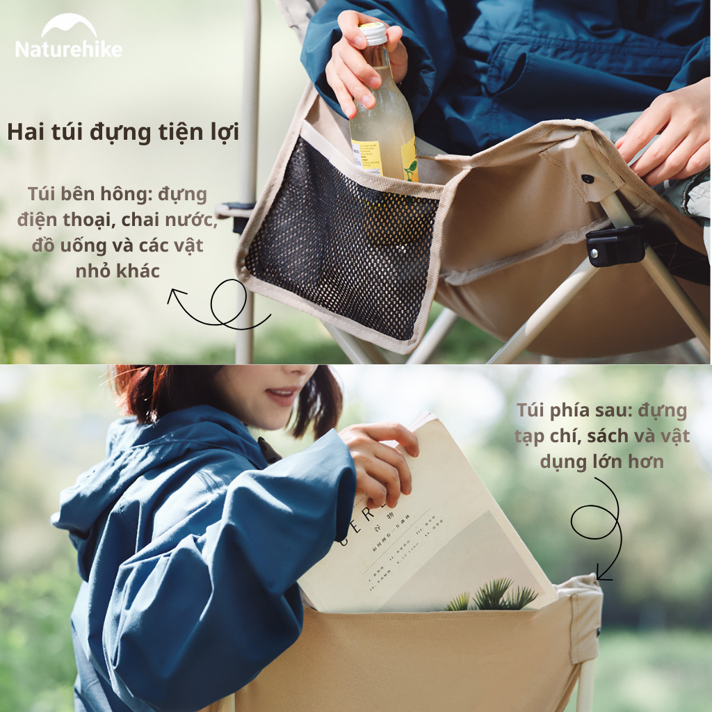 Ghế Mặt Trăng Naturehike CNH23JU13002 Gấp Gọn Có Túi Đựng Ghế Dã Ngoại Khung Thép Carbon