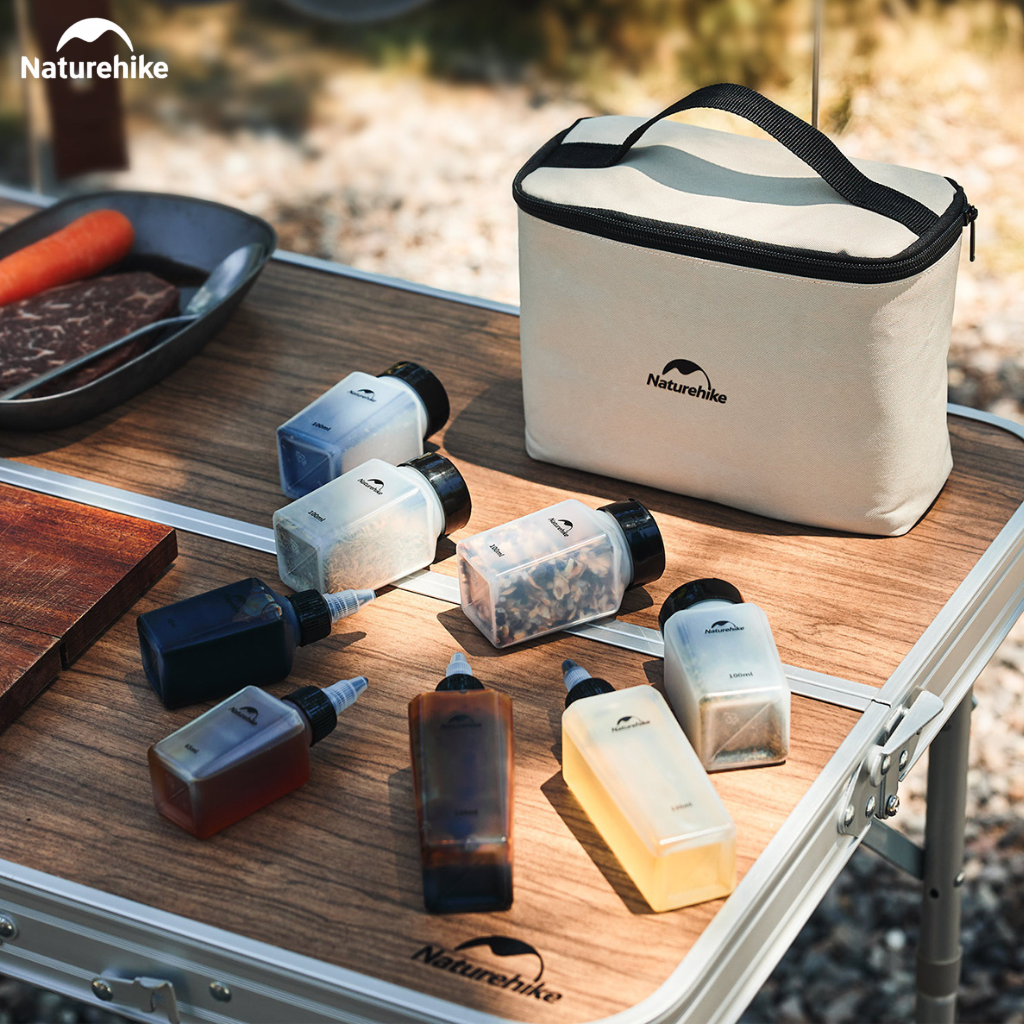 Bộ Chai Lọ Đựng Gia Vị CNH22CJ043 Naturehike Du Lịch Cắm Trại Mini 6/8 Món - Hộp Đựng Gia Vị Camping Chống Rò Rỉ