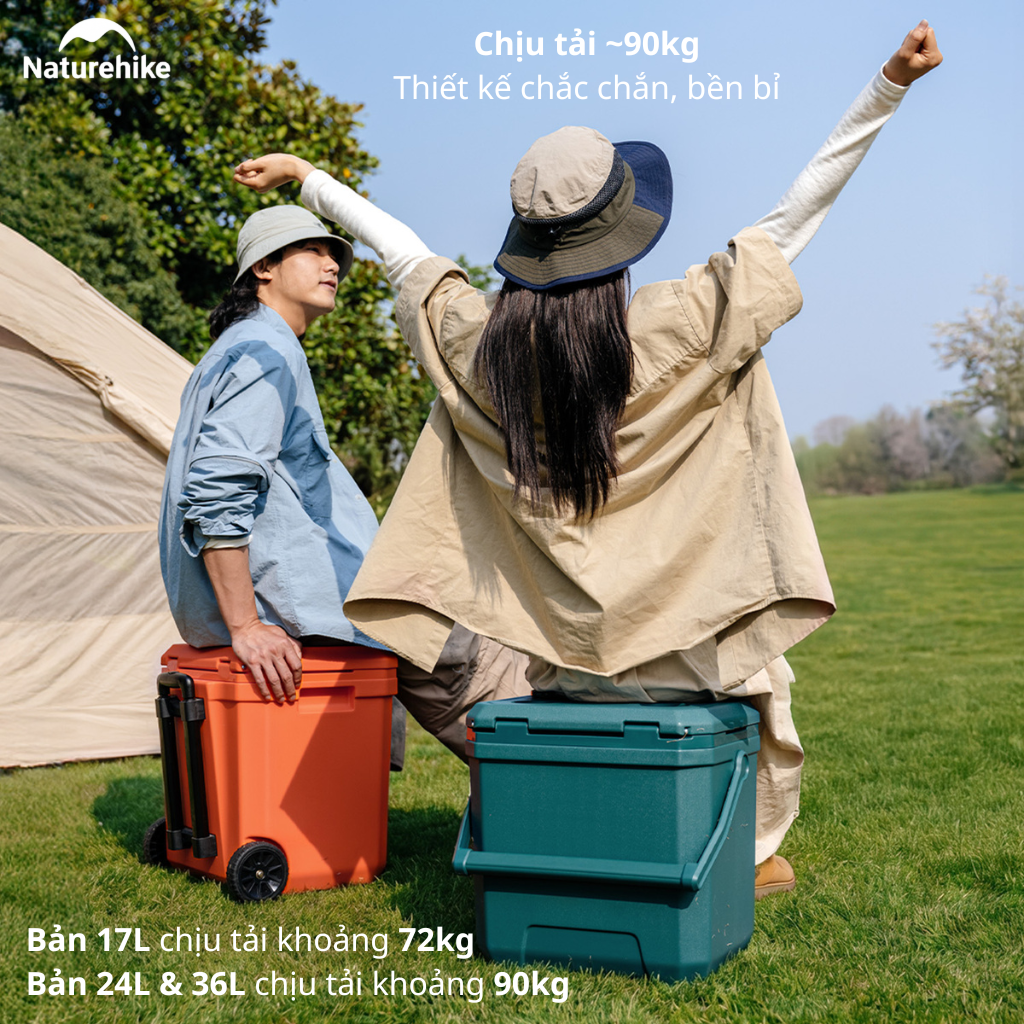 Thùng Giữ Nhiệt Naturehike 17L 24L 36L | Thùng Đá Camping Có Bánh Xe Giữ Lạnh Dã Ngoại Picnic