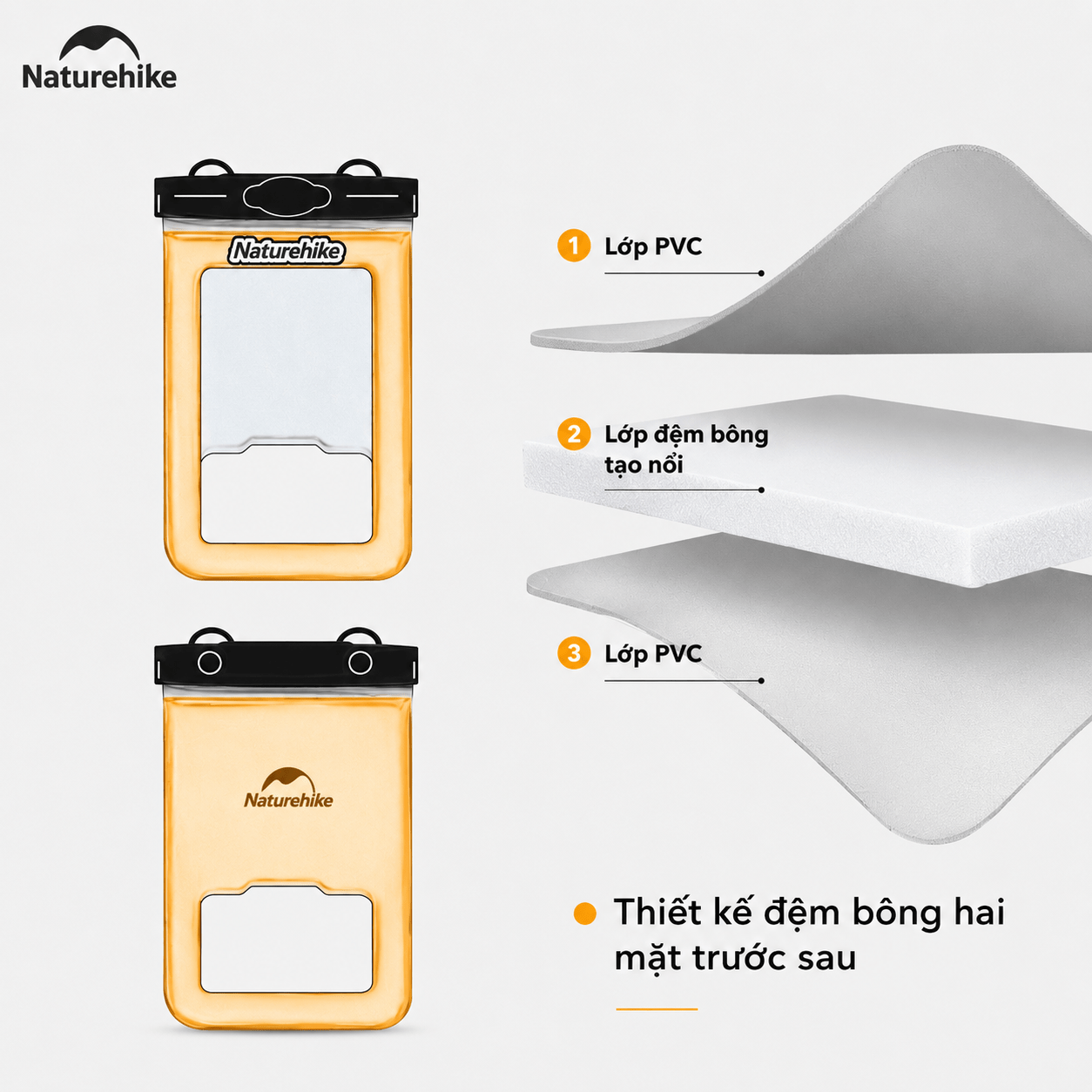 Túi chống nước bảo vệ điện thoại NATUREHIKE CNK2300BS015 – Dùng khi đi mưa, đi biển, du lịch