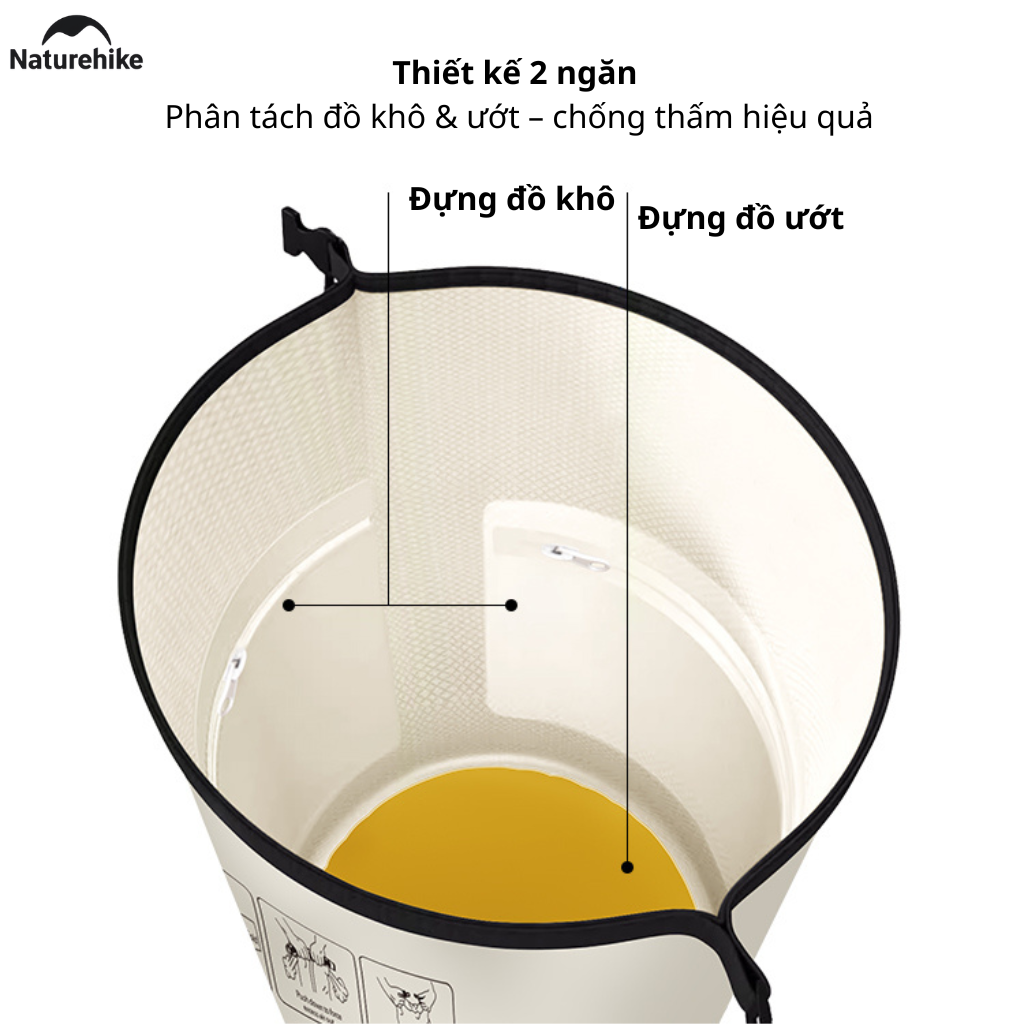 Túi chống nước NATUREHIKE CNK2300BS017 giúp bảo quản đồ dùng khô ráo khi du lịch