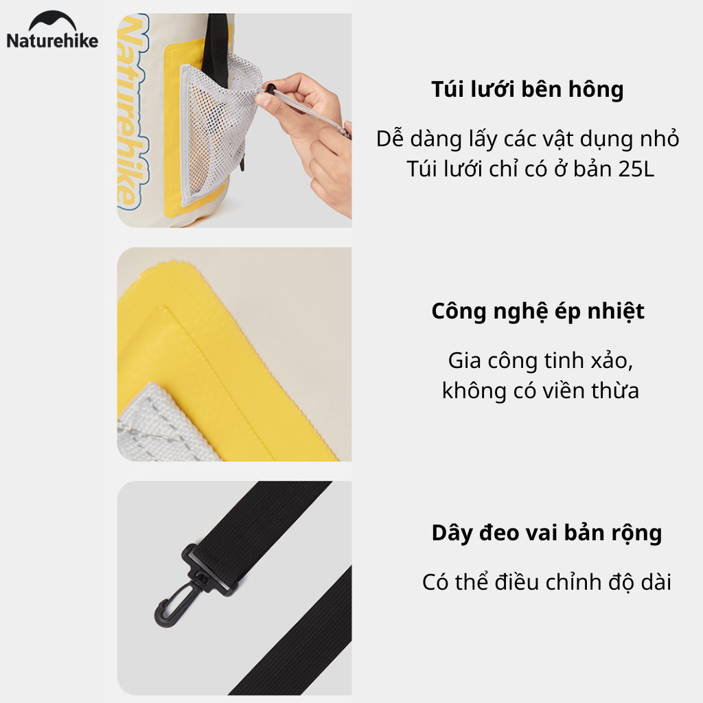 Túi chống nước NATUREHIKE CNK2300BS017 giúp bảo quản đồ dùng khô ráo khi du lịch