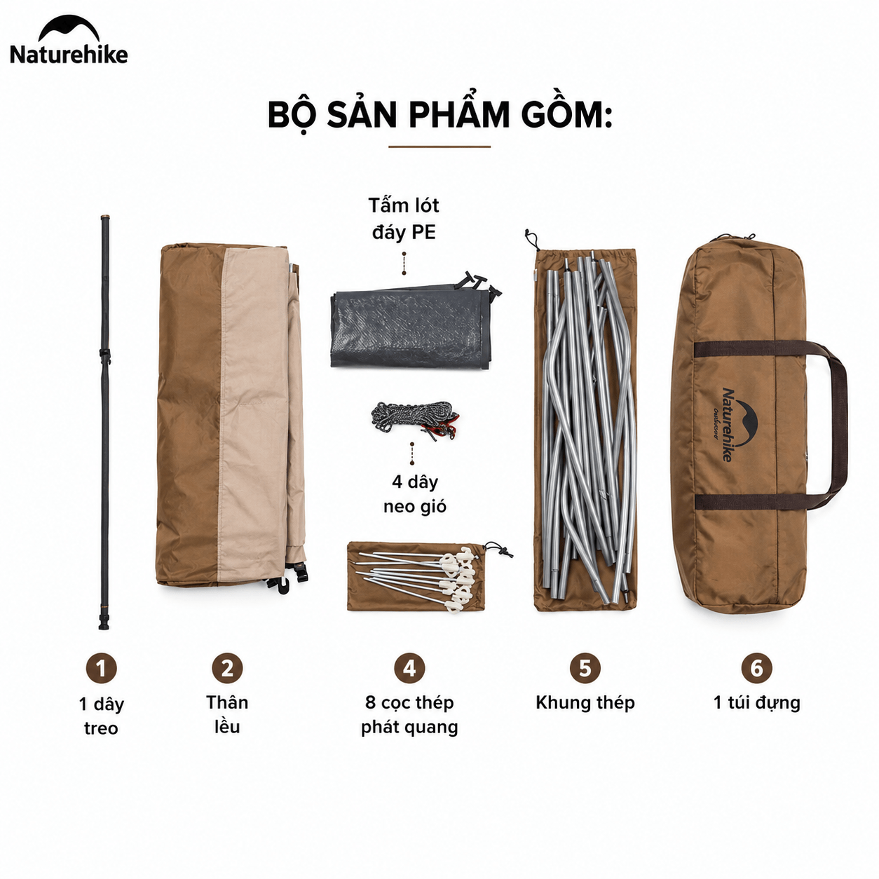 Lều Tắm Naturehike Outdoor Di Động NH21ZP005 Lều Thay Đồ Camping Chống Nước Có Móc Treo Túi Tắm