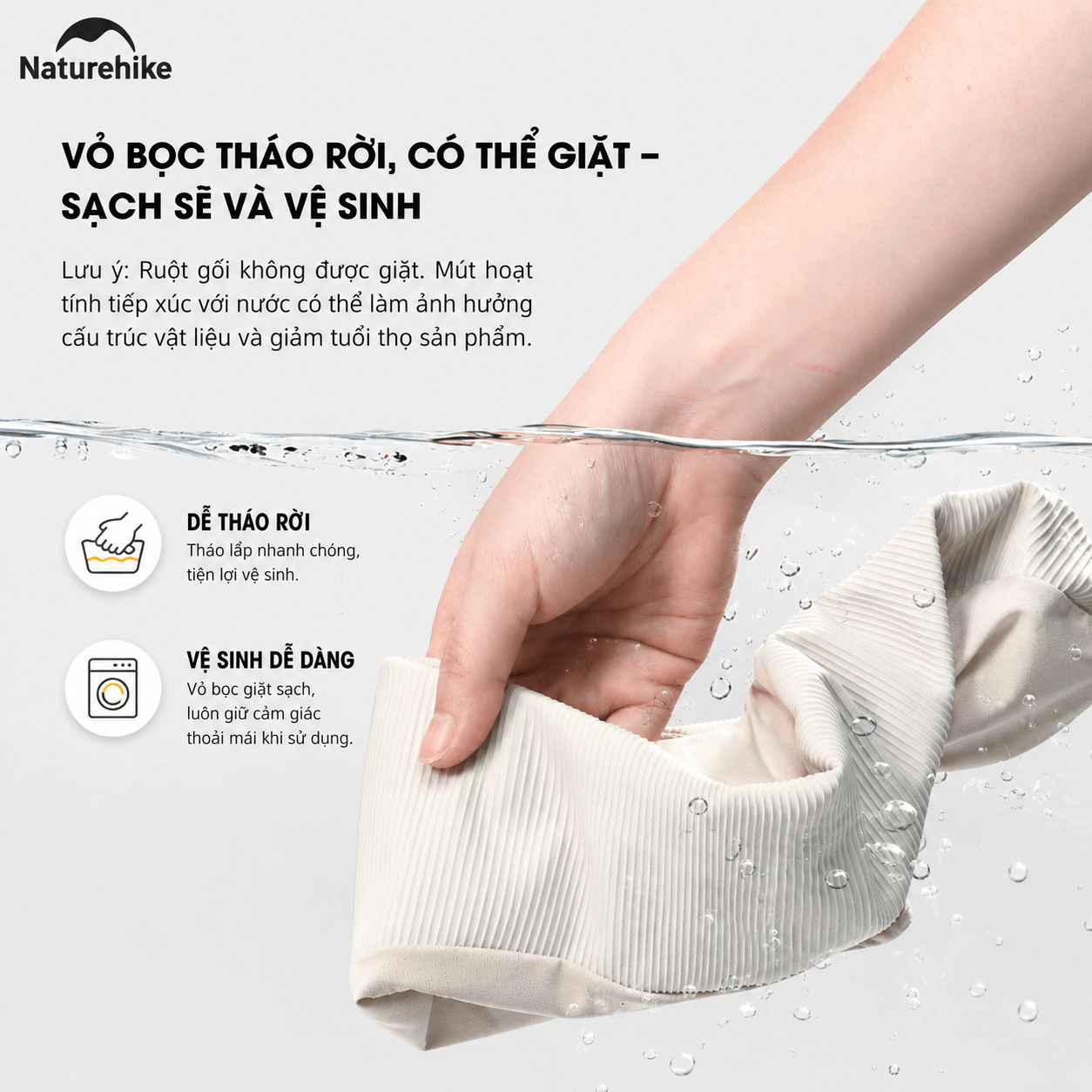 Gối Kê Cổ Chữ U CNK2450WS019 Naturehike Memory Foam Du Lịch Văn Phòng Ô Tô Gấp Gọn Có Hộp Đựng