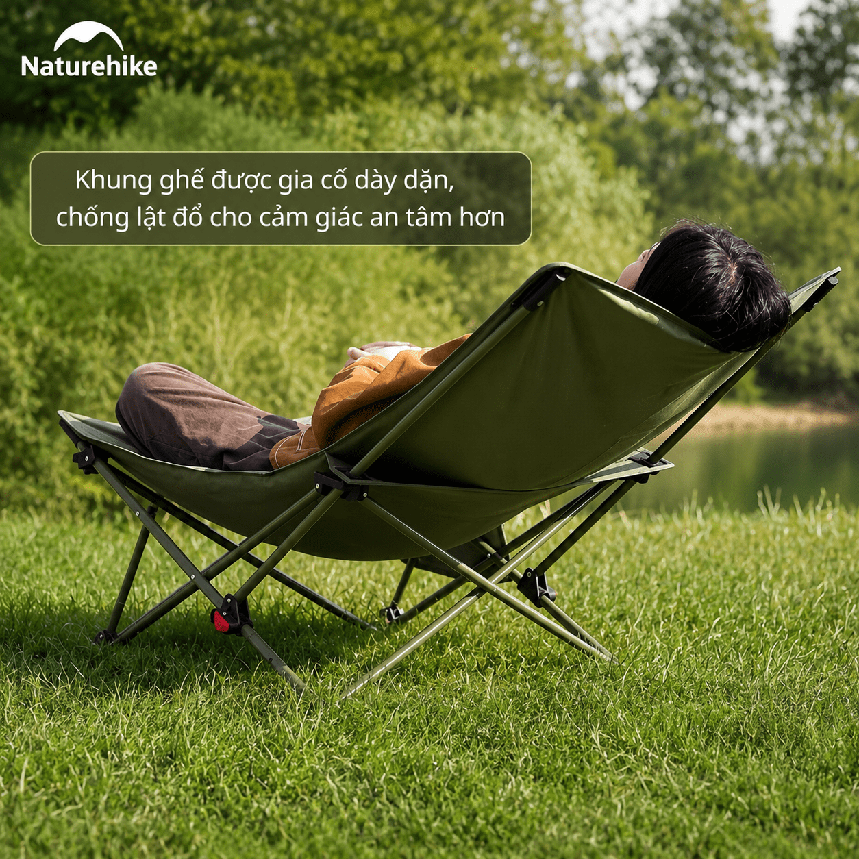 Ghế Xếp Thư Giãn Naturehike CNK2650JJ010 Gấp Gọn 4 Cấp Độ Ngả Lưng - Ghế Camping Ngoài Trời Khung Thép Carbon
