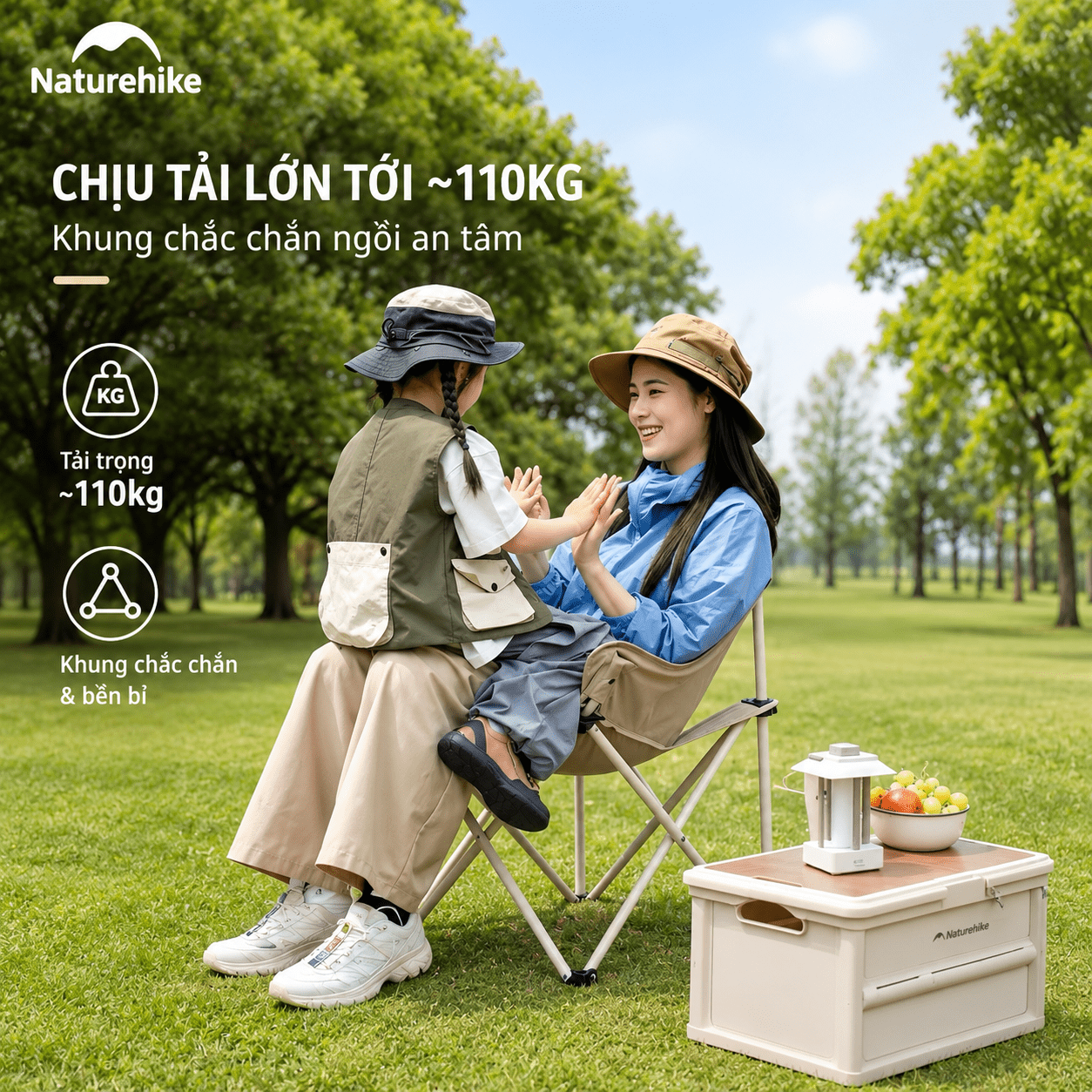 Ghế Mặt Trăng Naturehike CNH23JU13002 Gấp Gọn Có Túi Đựng Ghế Dã Ngoại Khung Thép Carbon
