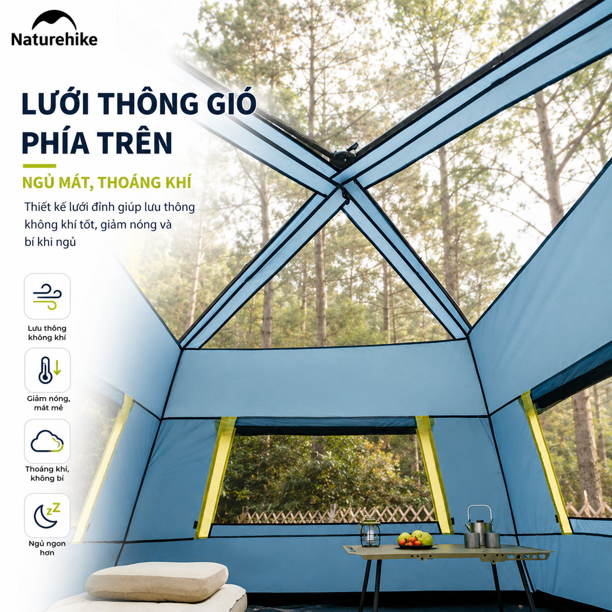 Lều tự bung Naturehike CNK2650WS022 Dã Ngoại , Chống Nắng Mưa tốt - Saigon Outdoor