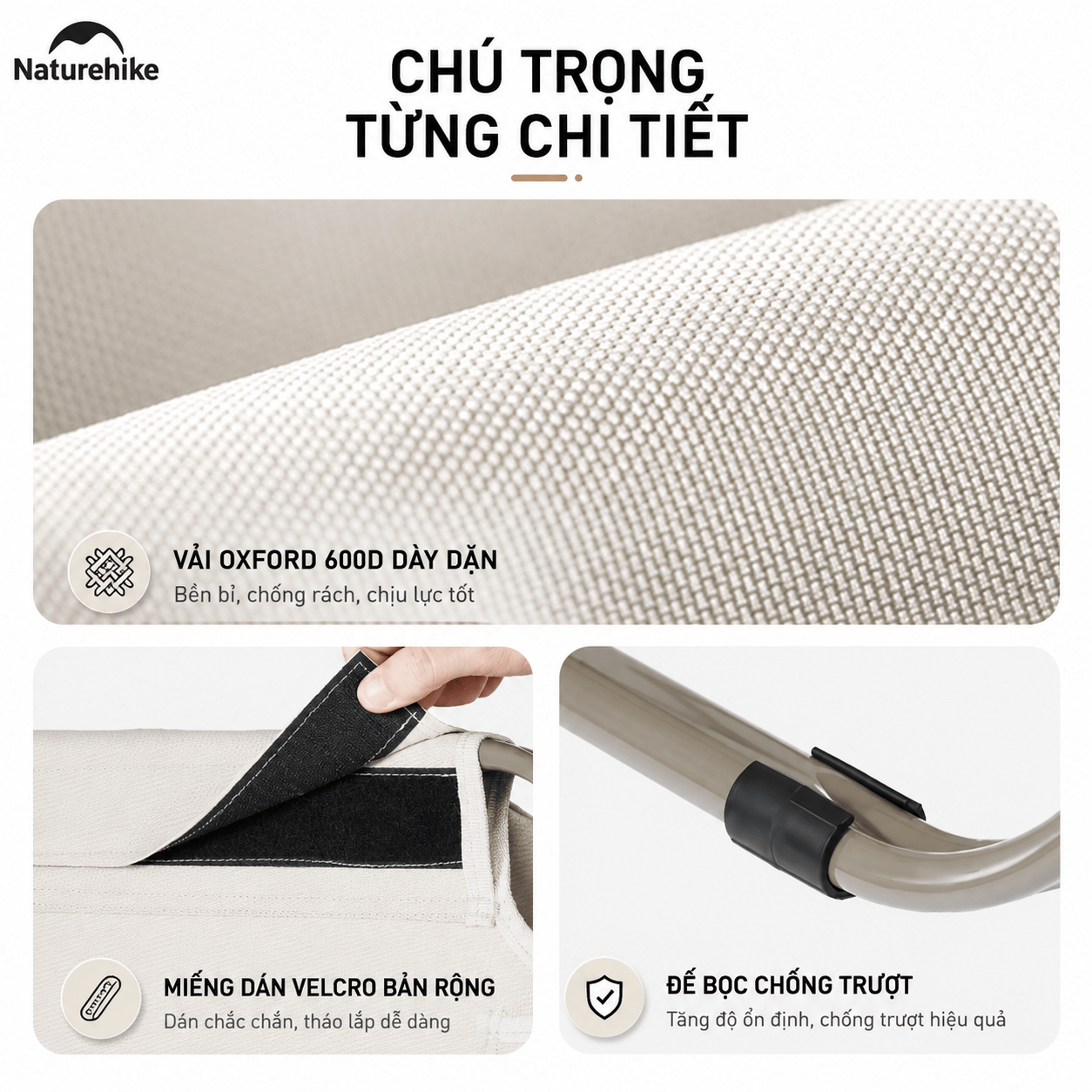 Ghế Xếp Camping Naturehike CNK2550JJ012 Low Chair Gấp Gọn 4 Mức Chỉnh – Ghế Dã Ngoại Tựa Lưng Cao Có Gối