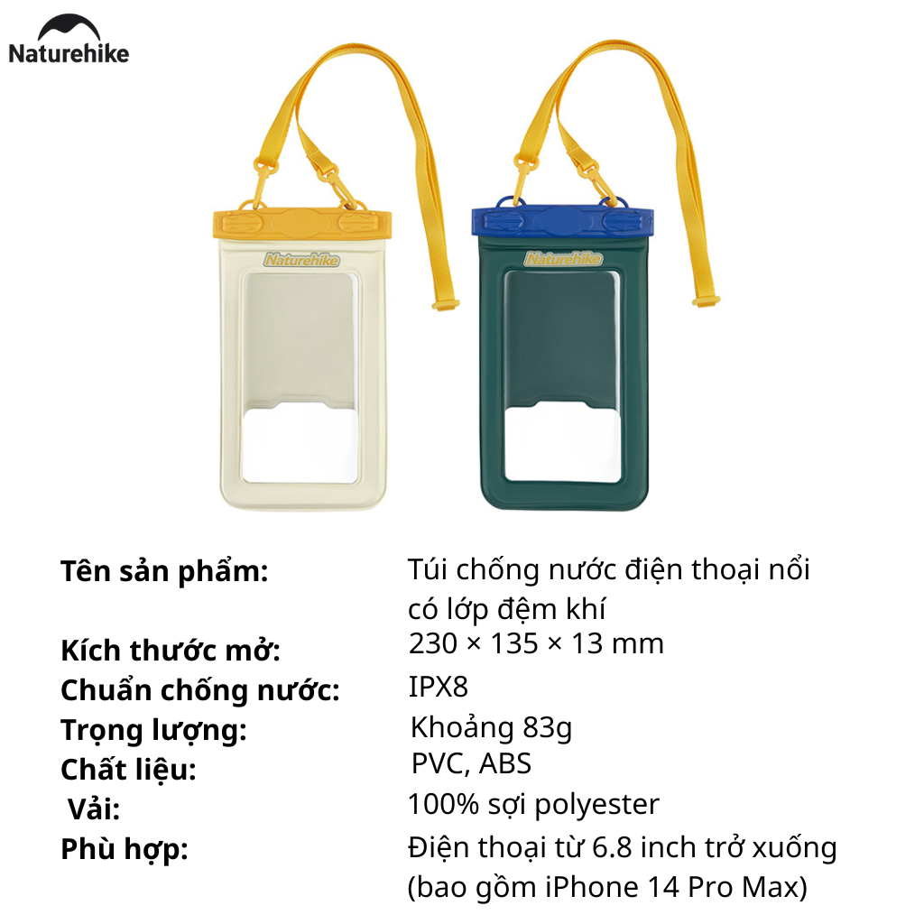 Túi chống nước bảo vệ điện thoại NATUREHIKE CNK2300BS015  – Dùng khi đi mưa, đi biển, du lịch