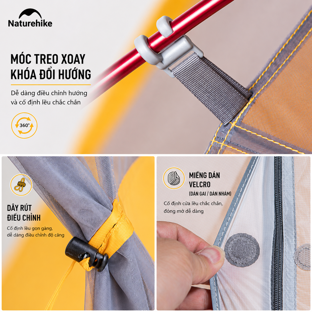 Lều Naturehike NH19ZP017 Cloud Up 1 Người Siêu Nhẹ 930g Chống Nước 3000mm Lều Camping Dã Ngoại