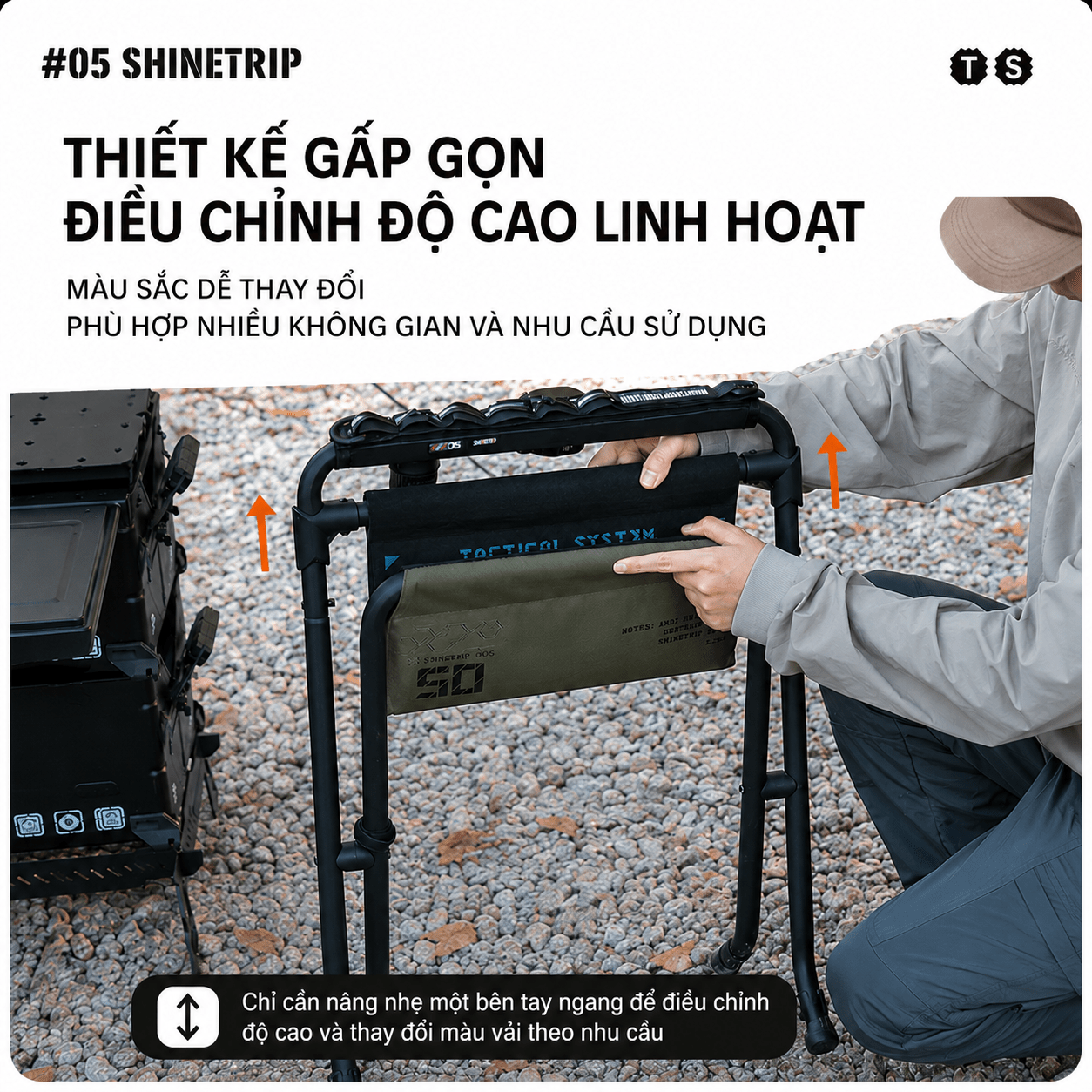 Ghế Đẩu Camping Shinetrip Gấp Gọn Đa Năng - Ghế Xếp Dã Ngoại Oxford 900D Khung Thép